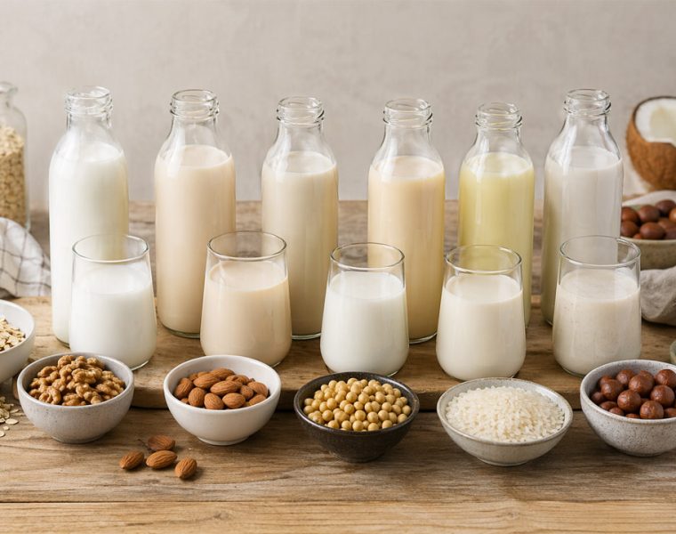 bevande vegetali nella cucina vegana con ingredienti naturali
