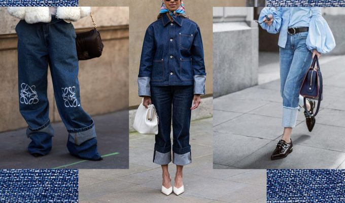 Jeans con risvolto