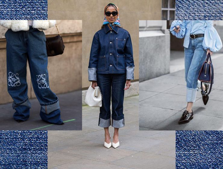 Jeans con risvolto