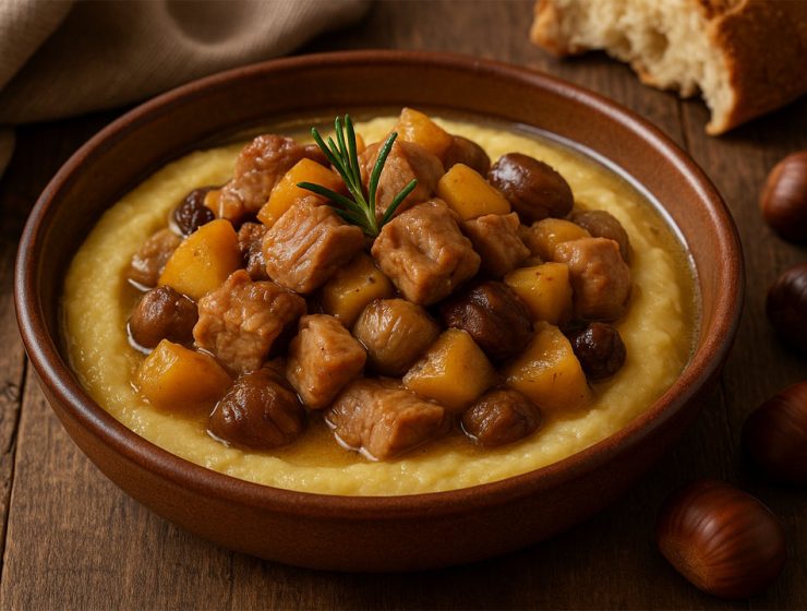 Spezzatino maiale mele castagne