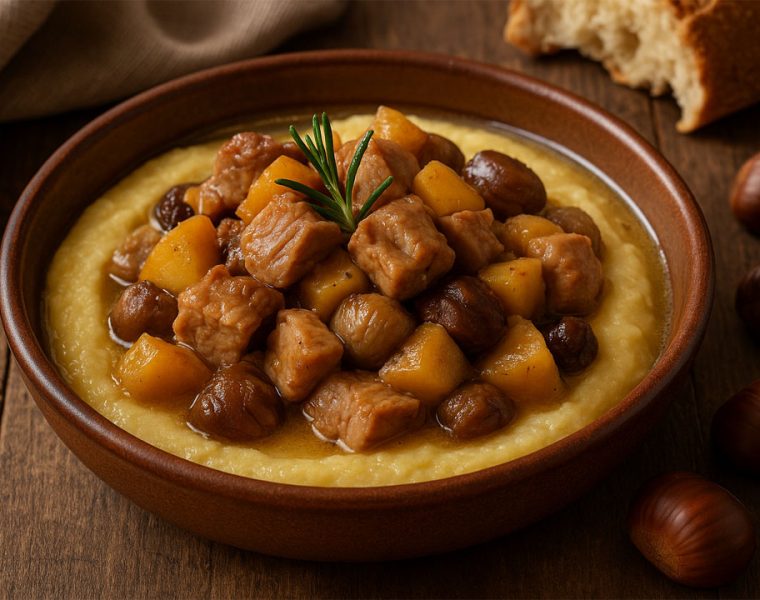 Spezzatino maiale mele castagne