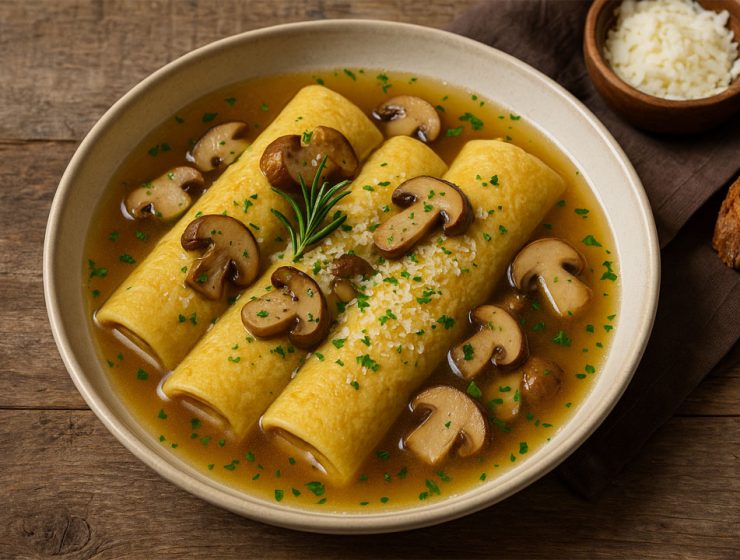 Scrippelle 'mbusse ai funghi porcini