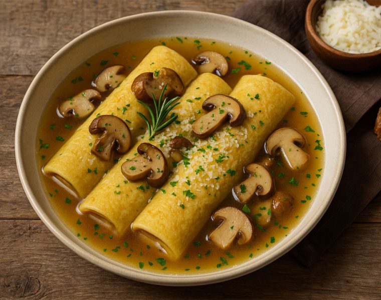 Scrippelle 'mbusse ai funghi porcini