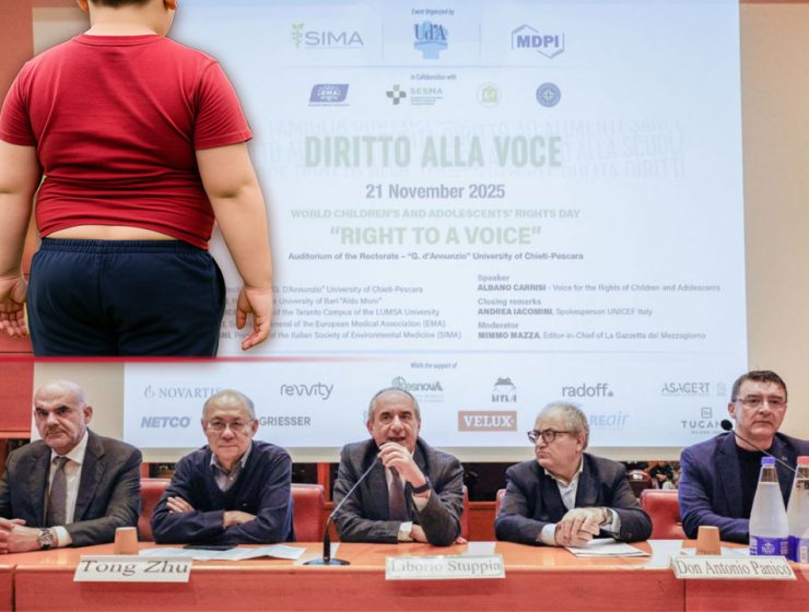 Obesità infantile nel mondo: il Rettore Stuppia durante il convegno
