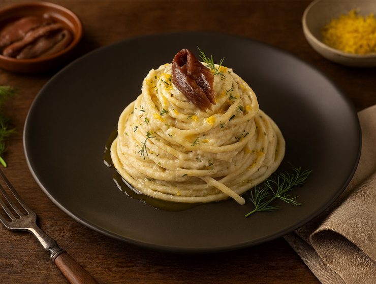 Pasta con baccalà mantecato