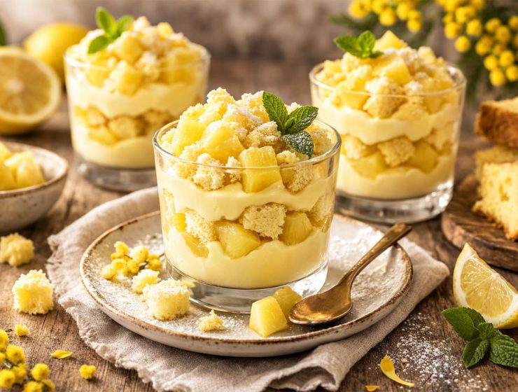 dessert mimosa al cucchiaio
