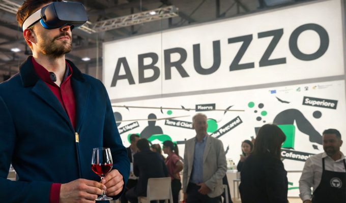 Abruzzo Virtual Tour al Vinitaly con visore realtà virtuale e degustazione vino