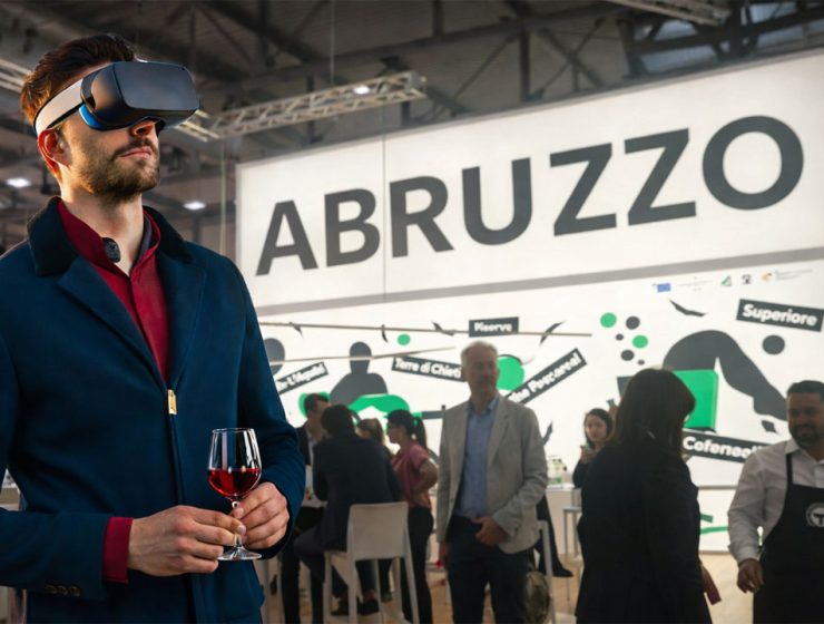 Abruzzo Virtual Tour al Vinitaly con visore realtà virtuale e degustazione vino