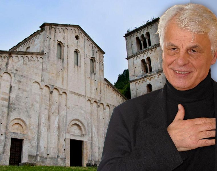 Film Rai Celestino V in Abruzzo con Michele Placido davanti all’Abbazia di San Liberatore