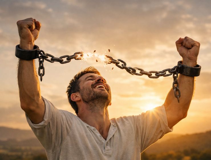 uomo che spezza catene simbolo libertà interiore Avezzano