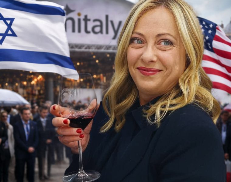 Giorgia Meloni al Vinitaly durante la svolta geopolitica tra Stati Uniti e Israele