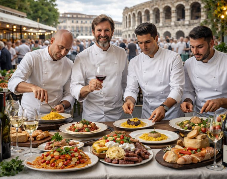 Vinitaly 2026 cucina italiana con chef e piatti gourmet a Verona