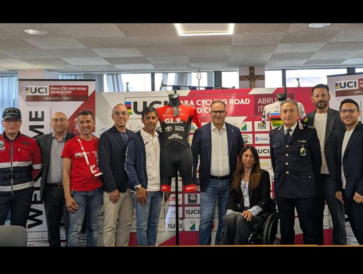 Presentazione della Coppa del Mondo paraciclismo a Montesilvano con istituzioni e organizzatori dell’evento internazionale paralimpico