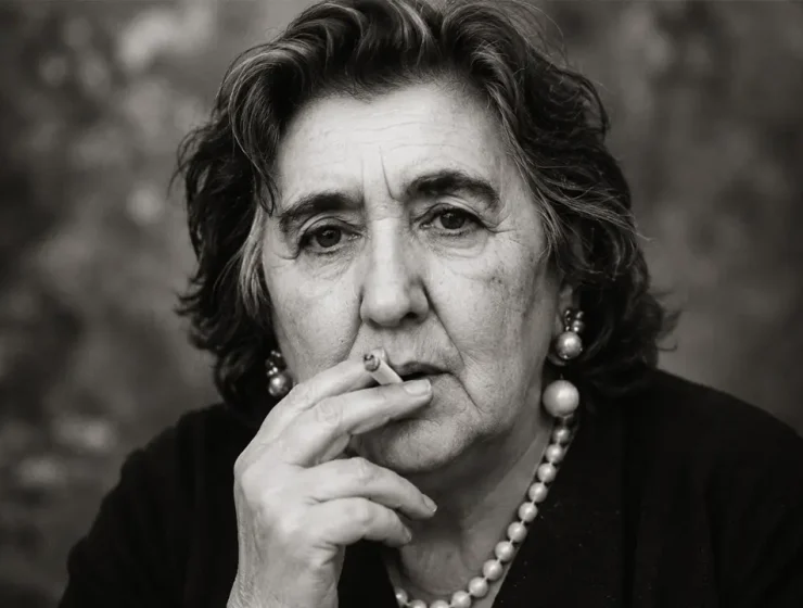 Alda Merini al Cordova, ritratto realistico in bianco e nero ispirato alla poetessa con sigaretta e sguardo intenso