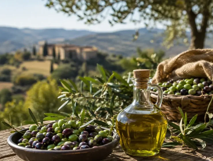 Il futuro dei frantoi italiani raccontato da olio extravergine, olive fresche e paesaggio rurale tra ulivi e colline.