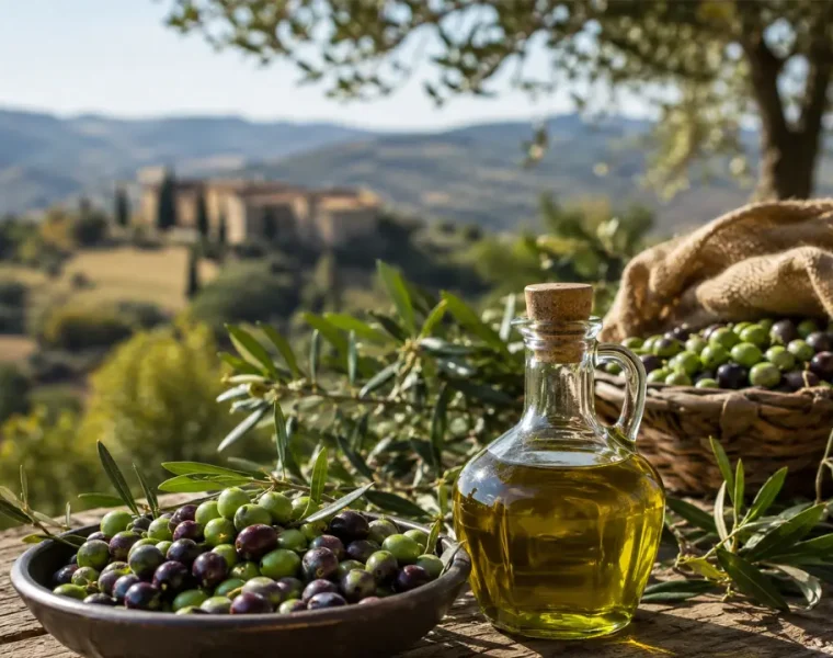 Il futuro dei frantoi italiani raccontato da olio extravergine, olive fresche e paesaggio rurale tra ulivi e colline.