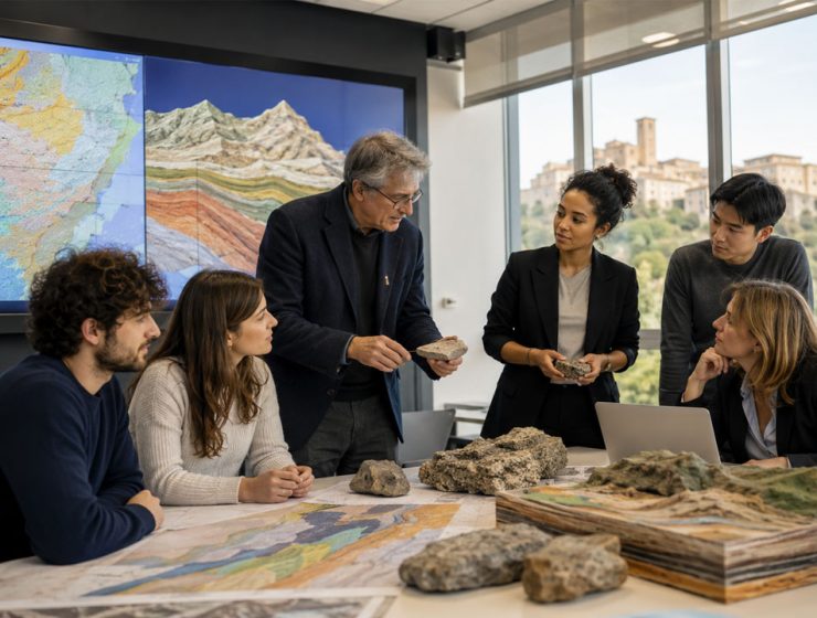 Progetto CASTES a Chieti, incontro accademico con docenti e studenti tra mappe geologiche e campioni di roccia