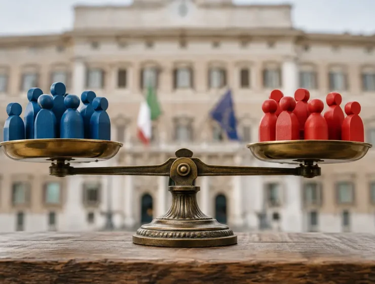 Equilibrio tra centrodestra e opposizioni nei sondaggi politici italiani 2026