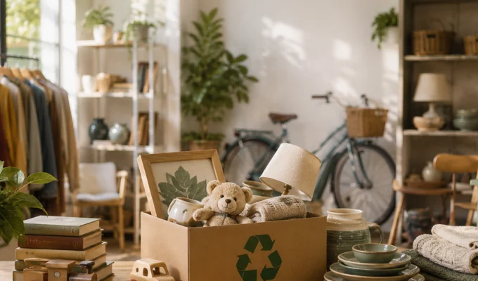 Centro del Riuso CeRiPE di Pescara con oggetti riutilizzabili, biciclette, libri e articoli per l’economia circolare