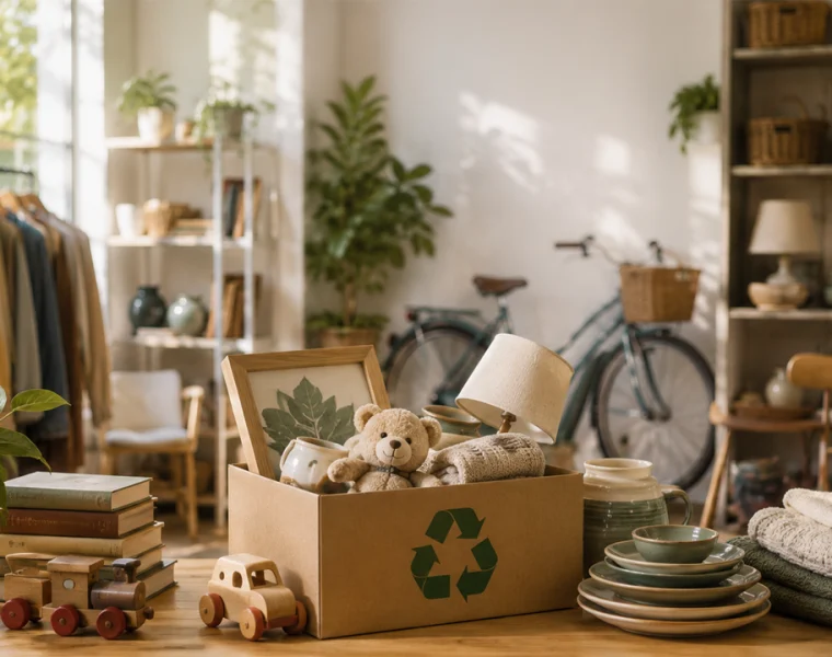 Centro del Riuso CeRiPE di Pescara con oggetti riutilizzabili, biciclette, libri e articoli per l’economia circolare