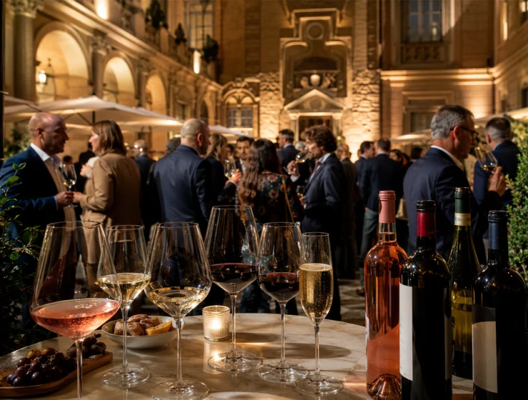 Wine Experience Roma Abruzzo con degustazione elegante di vini abruzzesi al Ripetta Palace