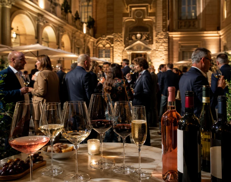 Wine Experience Roma Abruzzo con degustazione elegante di vini abruzzesi al Ripetta Palace