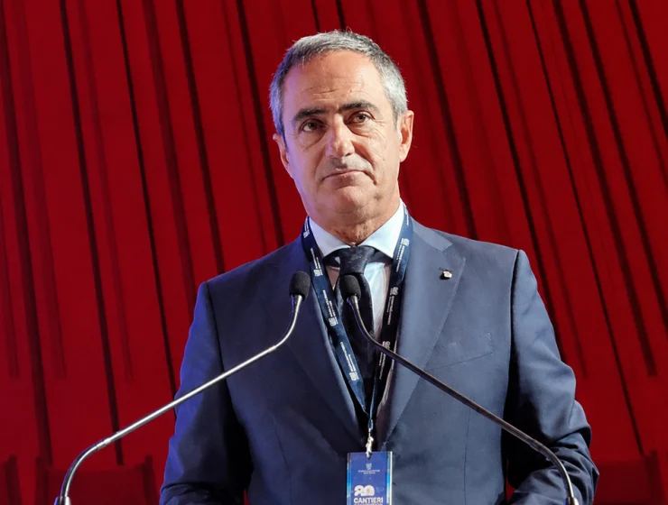 Confindustria Abruzzo all’Aquila, Ezio Rainaldi durante un intervento pubblico al convegno
